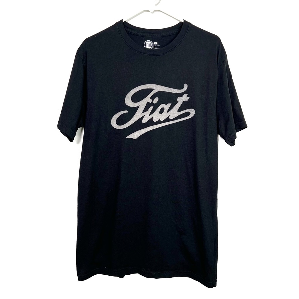 FIAT Italian Automobile Brand Logo Tee in Black size Large